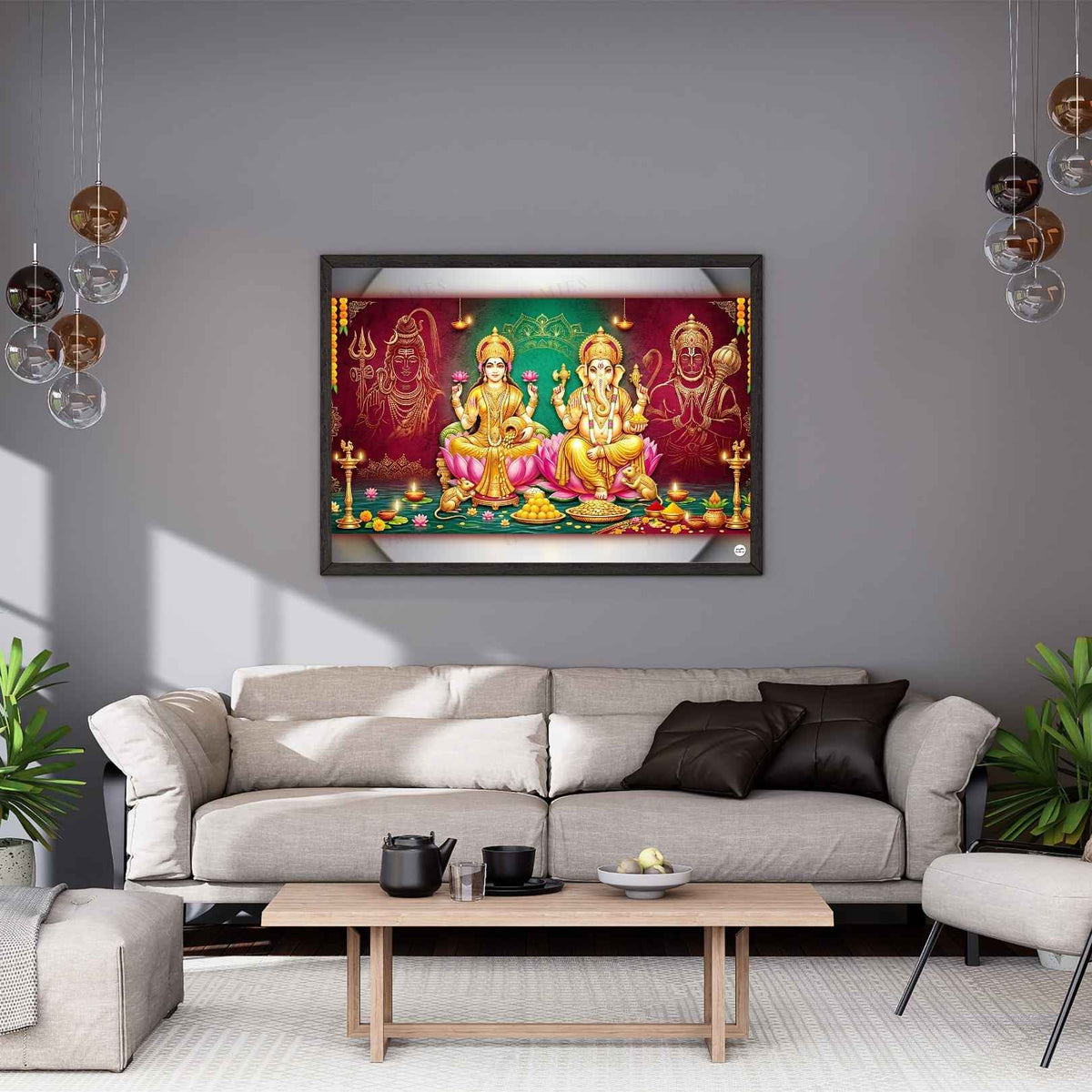 Cosmic Harmony and Strength | Lakshmi Ganesh Print
