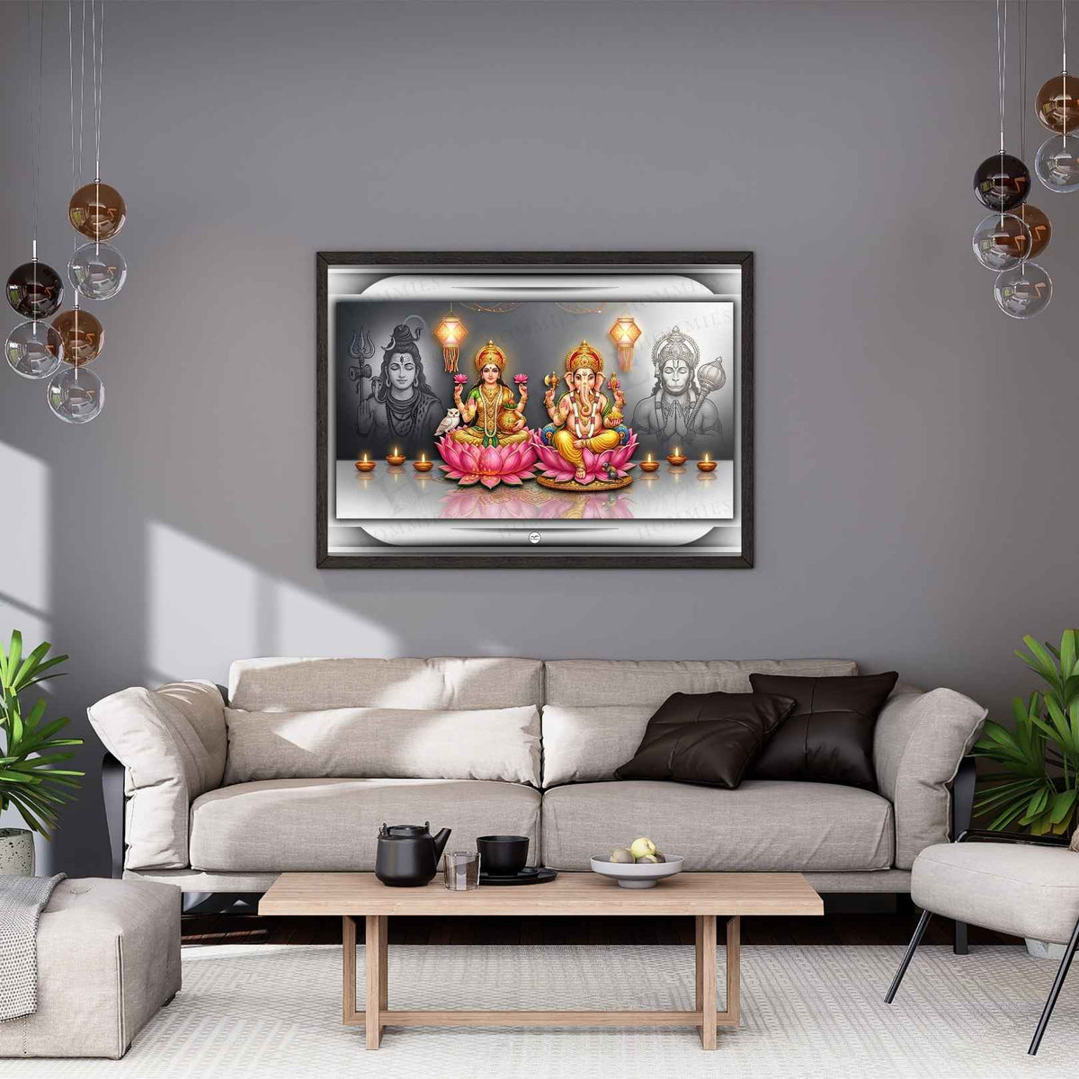 Realm of Prosperity and Power | Lakshmi Ganesh Print