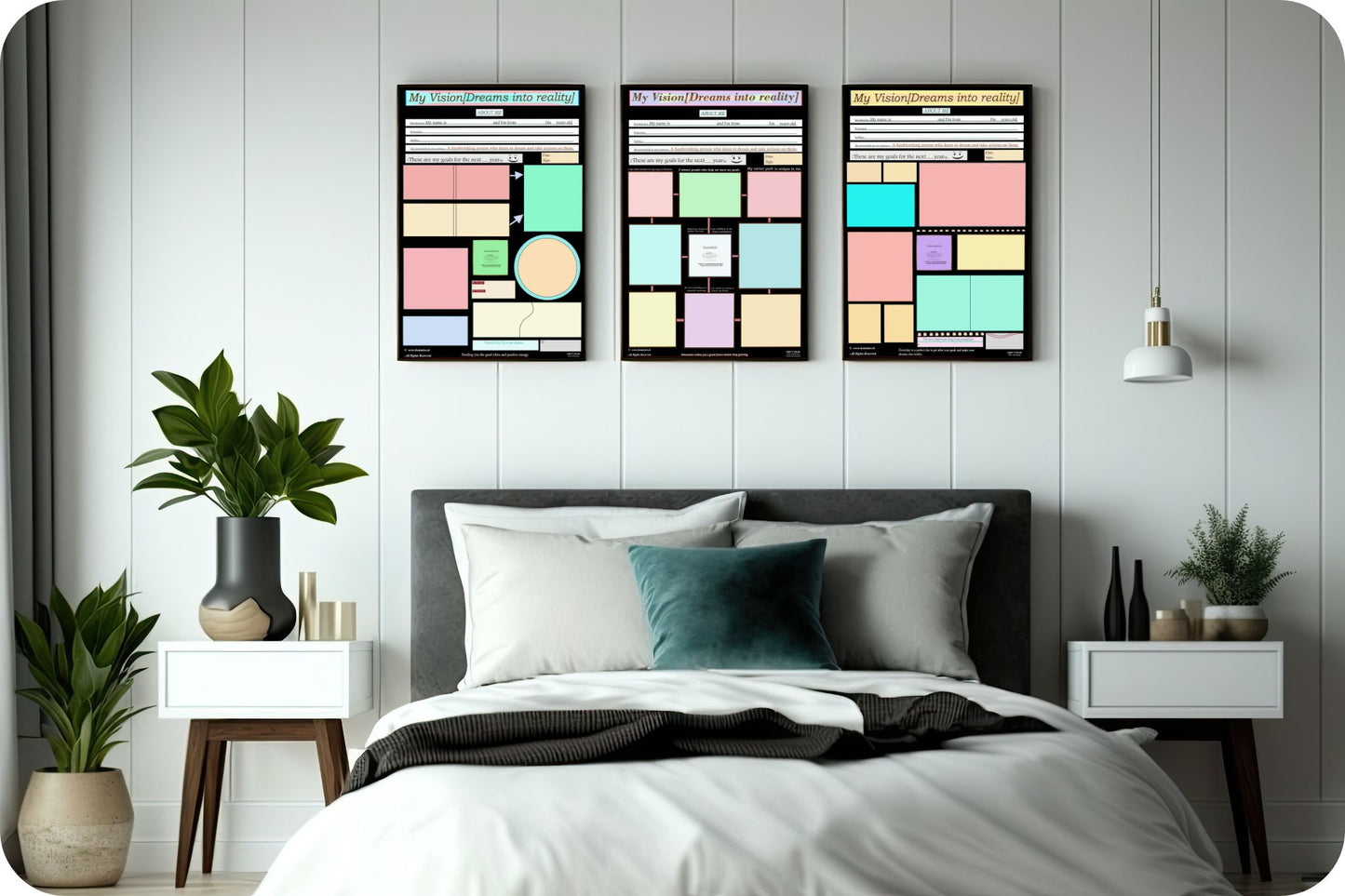 3 Premium Vision Boards (Dreams into Reality)