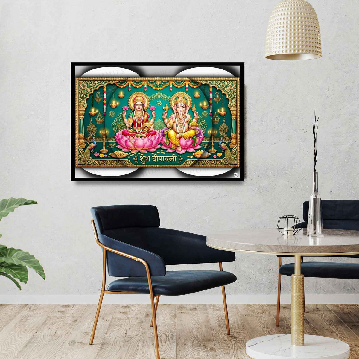 Celebration of Light and Wealth | Lakshmi Ganesh Print