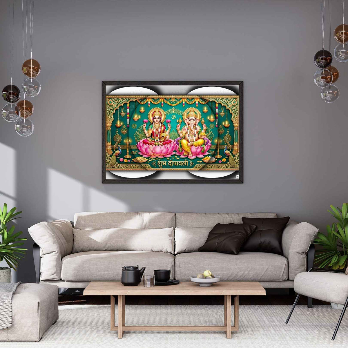 Celebration of Light and Wealth | Lakshmi Ganesh Print