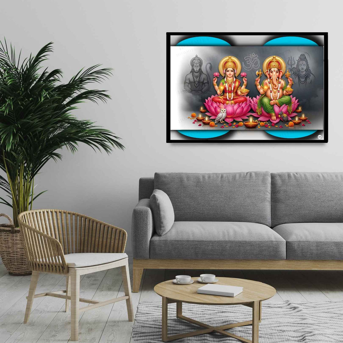 Celestial Guardians | Lakshmi Ganesh Print