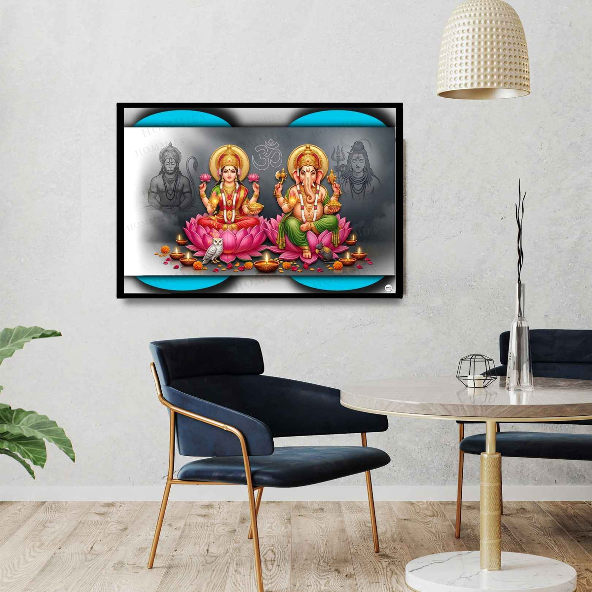 Celestial Guardians | Lakshmi Ganesh Print