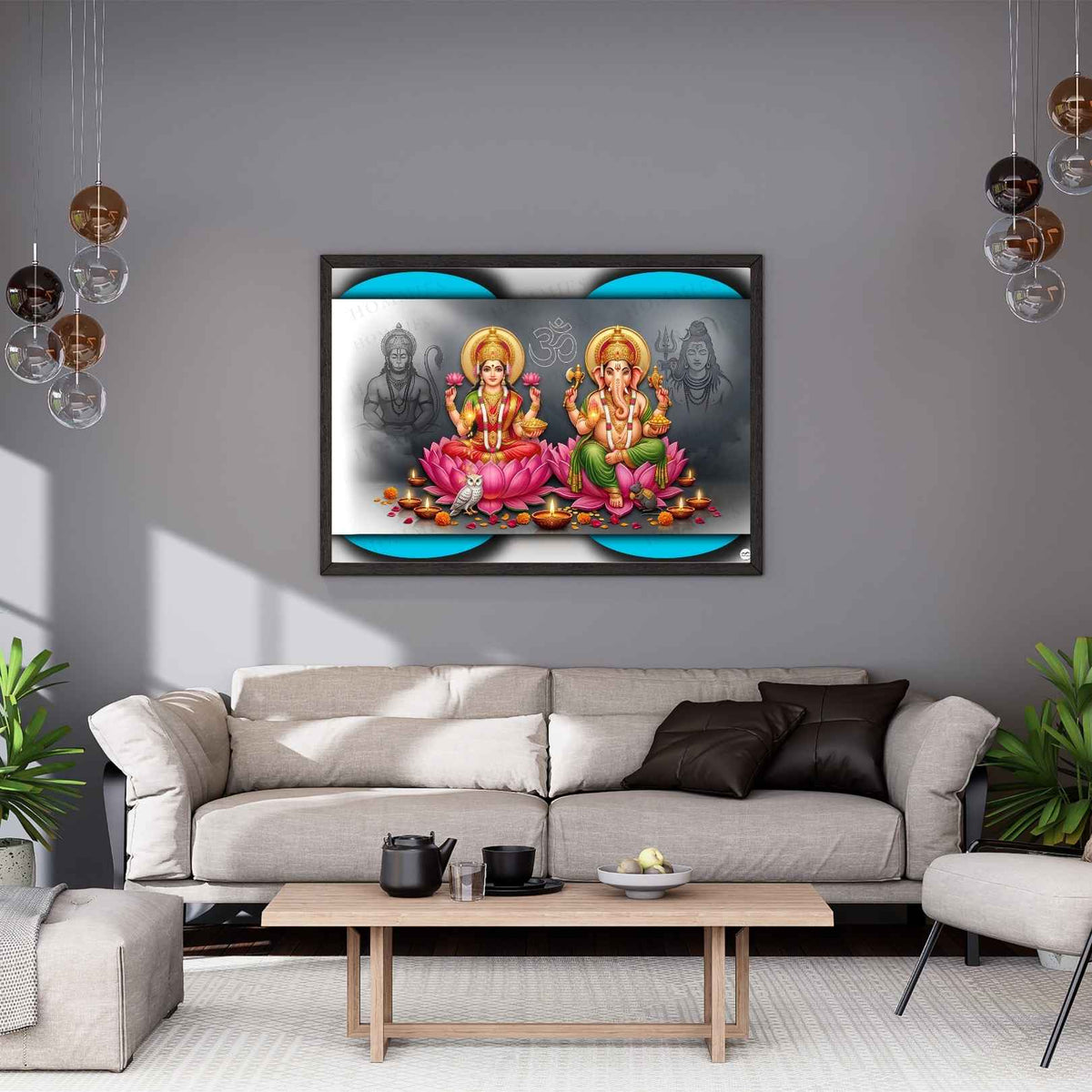 Celestial Guardians | Lakshmi Ganesh Print