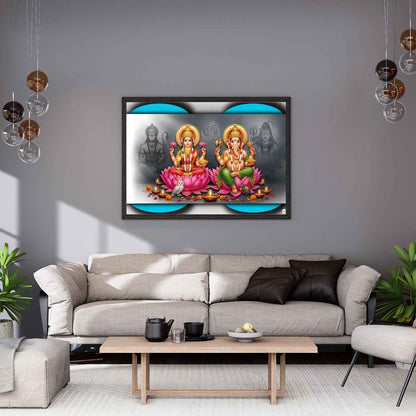 Celestial Guardians | Lakshmi Ganesh Print
