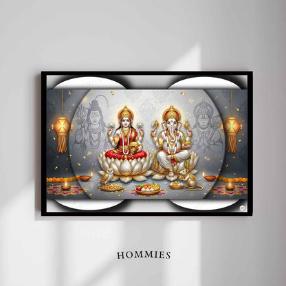 Eternal Strength and Divine Wealth | Lakshmi Ganesh Print