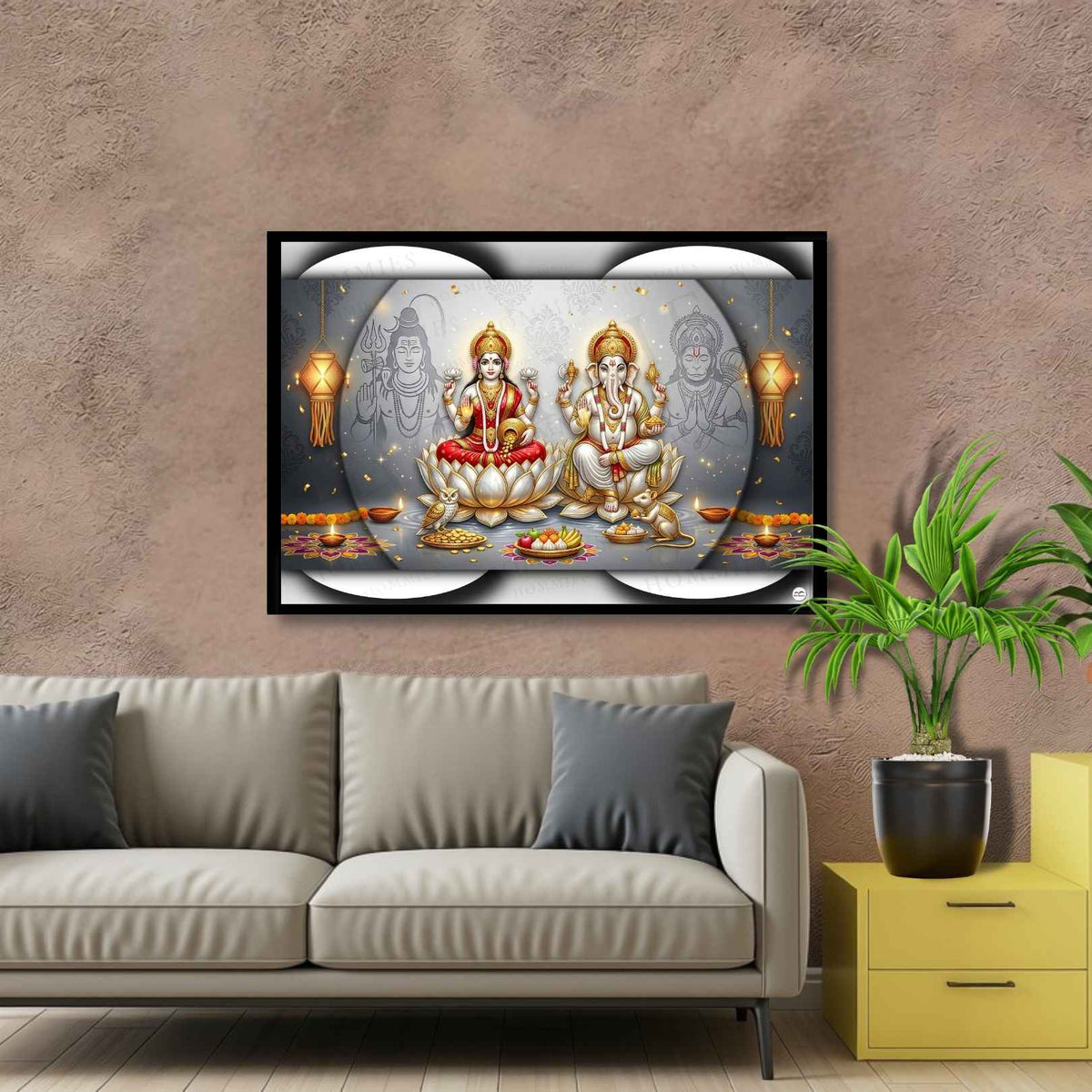 Eternal Strength and Divine Wealth | Lakshmi Ganesh Print