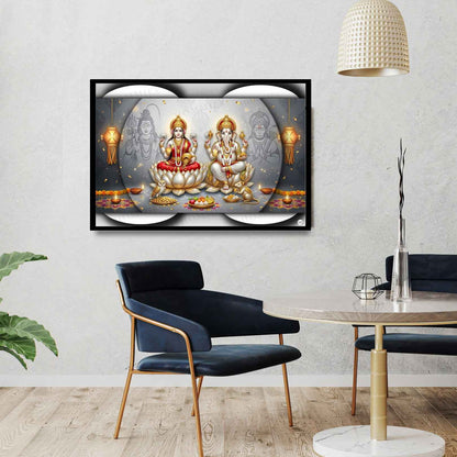 Eternal Strength and Divine Wealth | Lakshmi Ganesh Print
