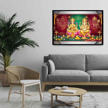 Cosmic Harmony and Strength | Lakshmi Ganesh Print