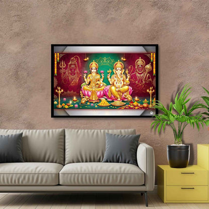 Cosmic Harmony and Strength | Lakshmi Ganesh Print