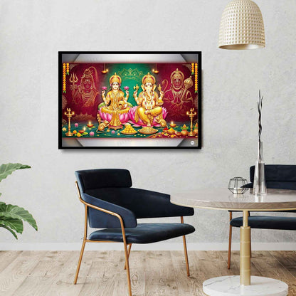 Cosmic Harmony and Strength | Lakshmi Ganesh Print