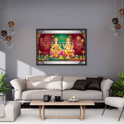 Cosmic Harmony and Strength | Lakshmi Ganesh Print