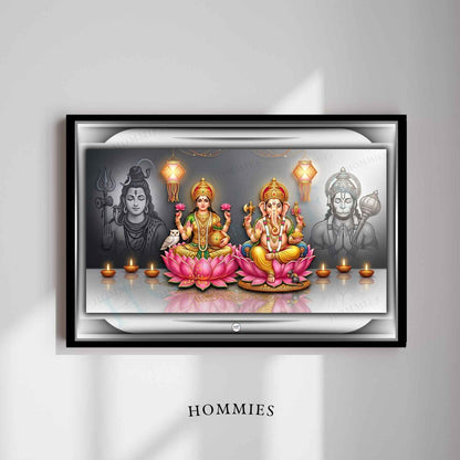 Realm of Prosperity and Power | Lakshmi Ganesh Print