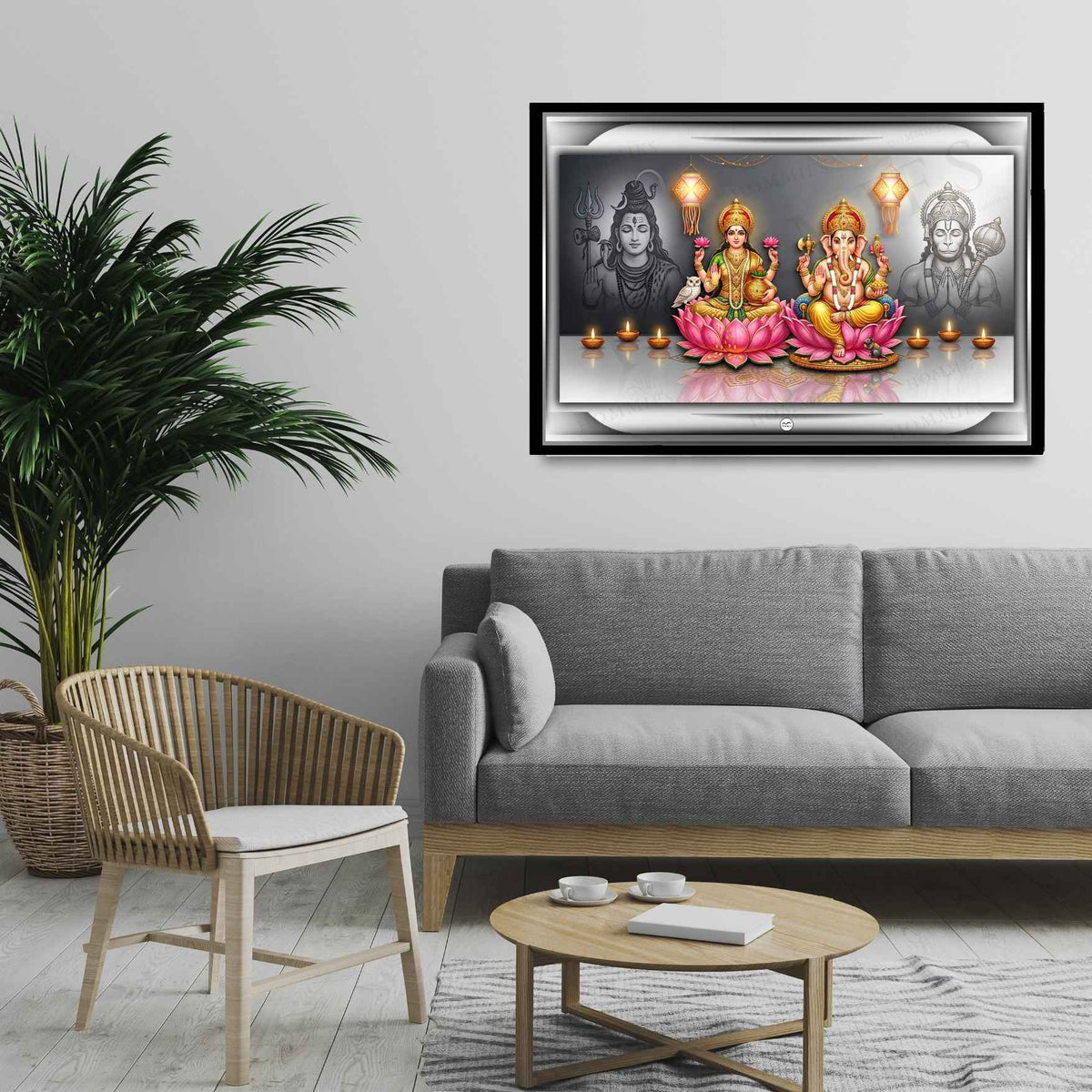 Realm of Prosperity and Power | Lakshmi Ganesh Print