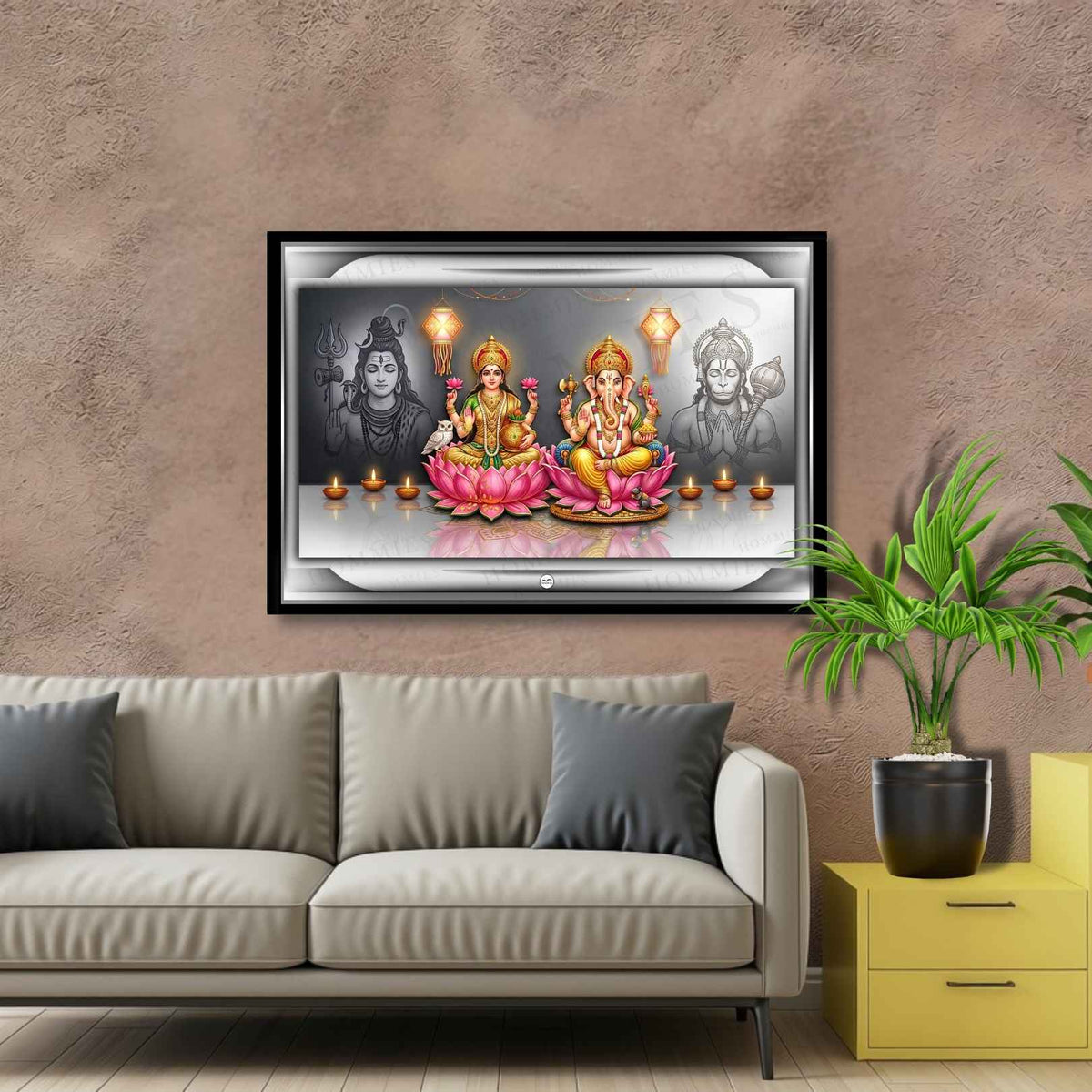 Realm of Prosperity and Power | Lakshmi Ganesh Print