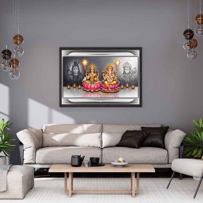 Realm of Prosperity and Power | Lakshmi Ganesh Print