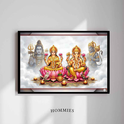 The Heavenly Abode | Lakshmi Ganesh Print