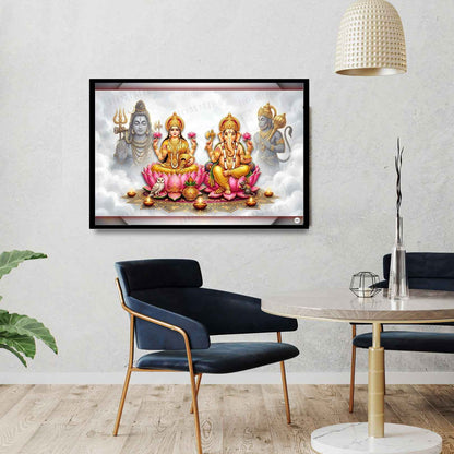 The Heavenly Abode | Lakshmi Ganesh Print