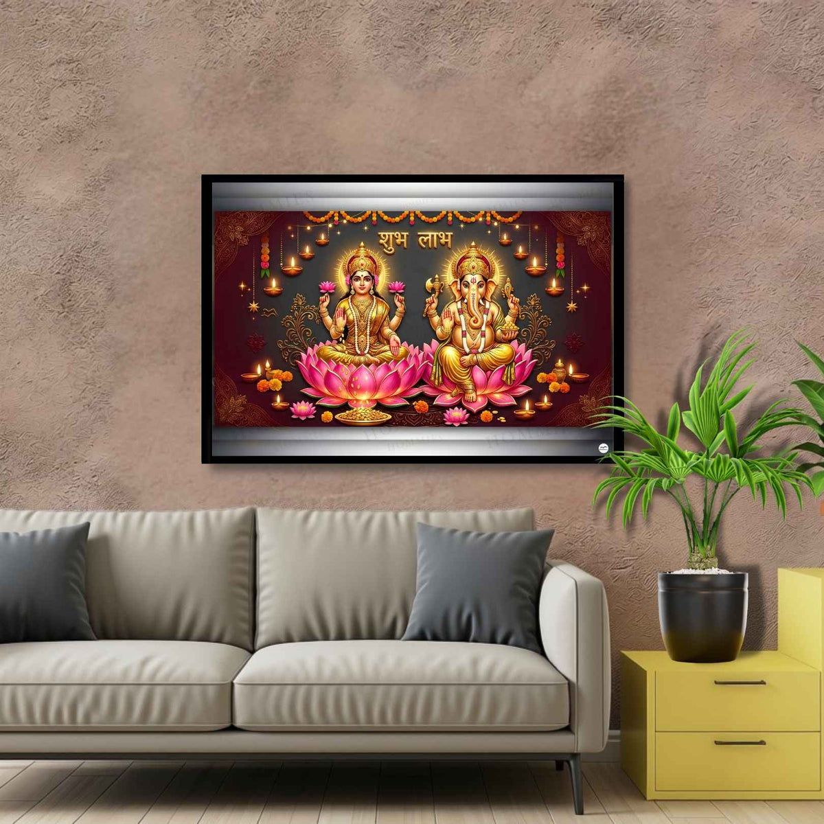Circle of Sacred Flame | Lakshmi Ganesh Print