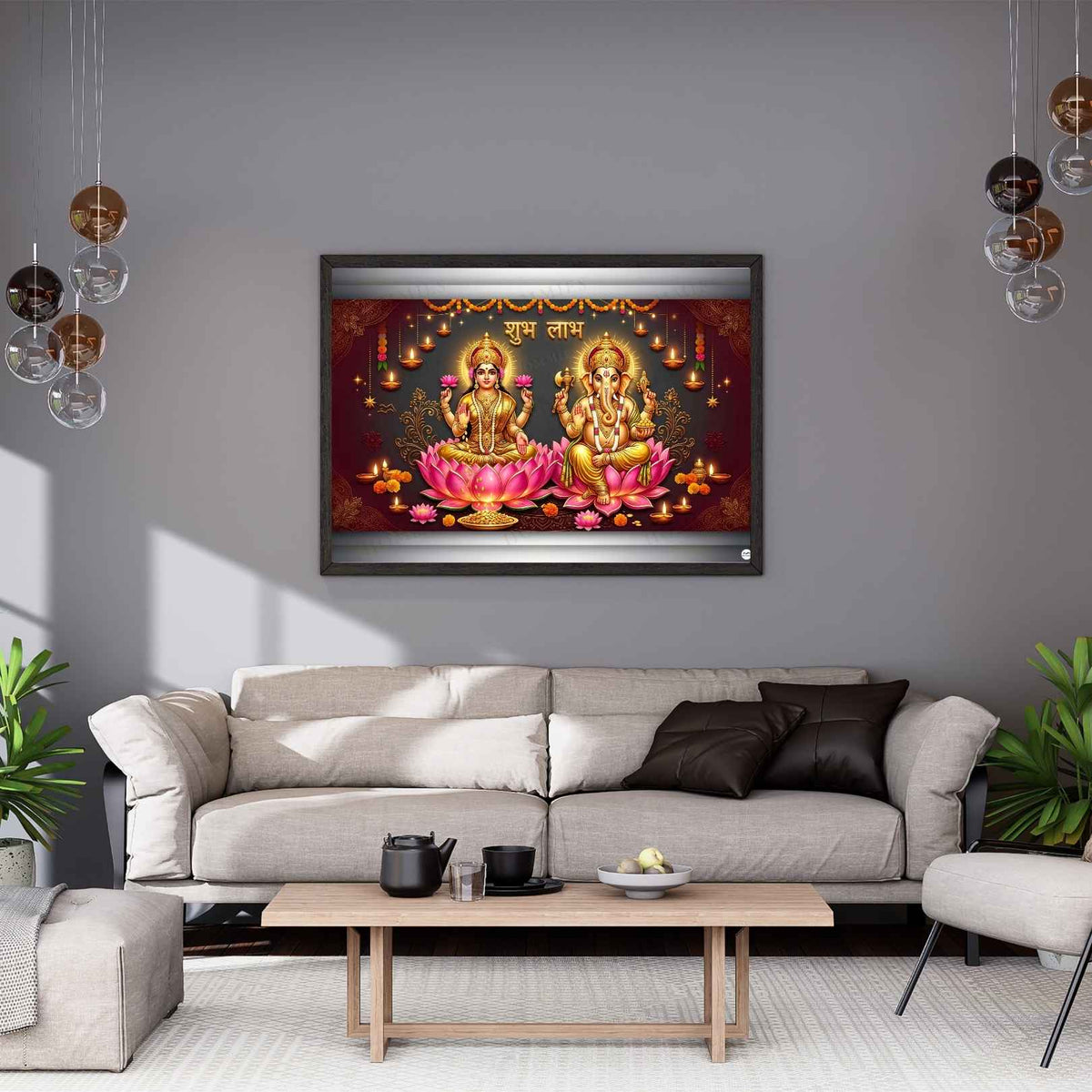 Circle of Sacred Flame | Lakshmi Ganesh Print