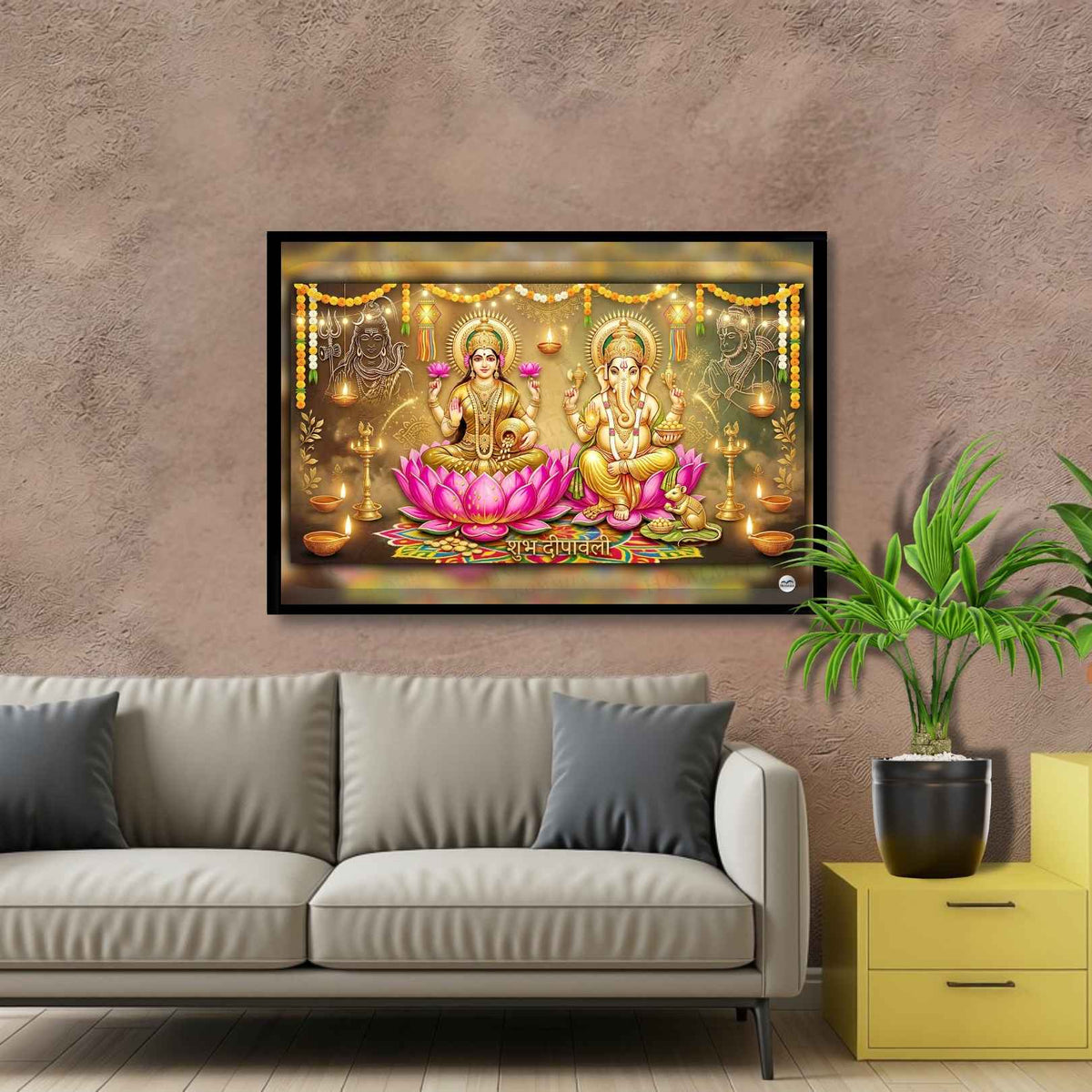 Rays of Hope and Fortune | Lakshmi Ganesh Print
