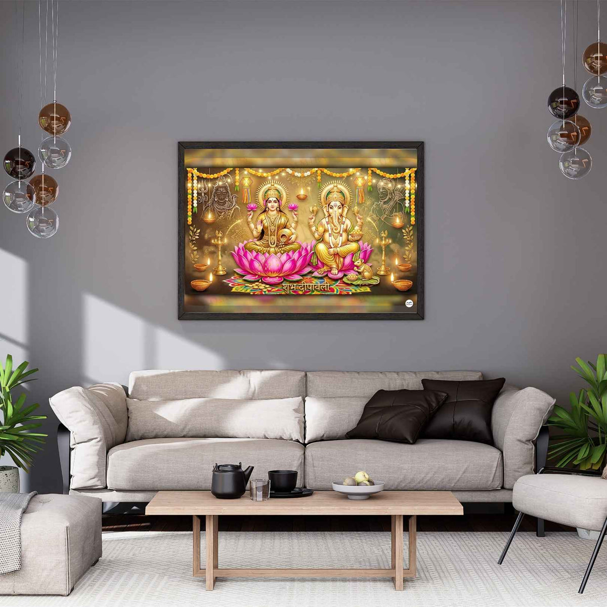Rays of Hope and Fortune | Lakshmi Ganesh Print