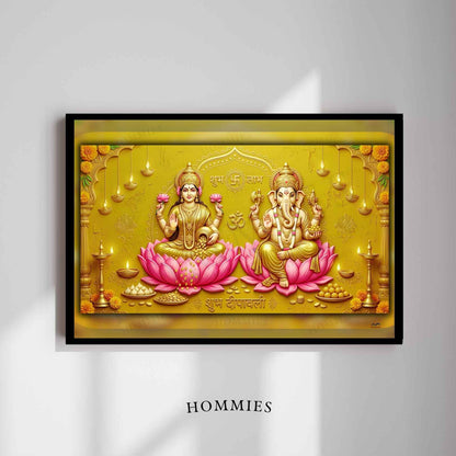 The Golden Hour Deepawali | Lakshmi Ganesh Print