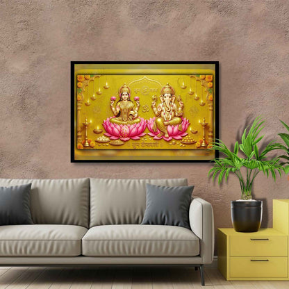 The Golden Hour Deepawali | Lakshmi Ganesh Print