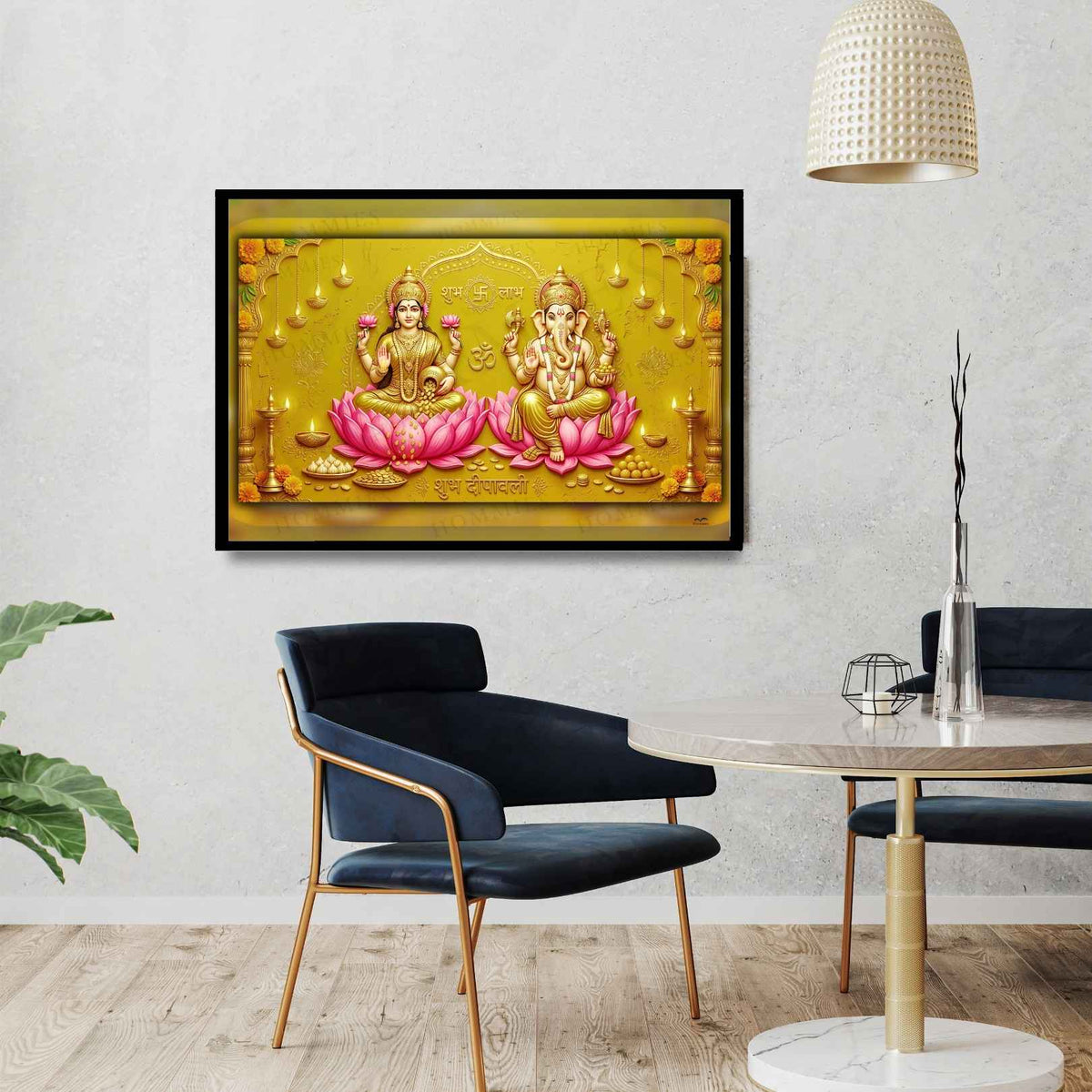 The Golden Hour Deepawali | Lakshmi Ganesh Print