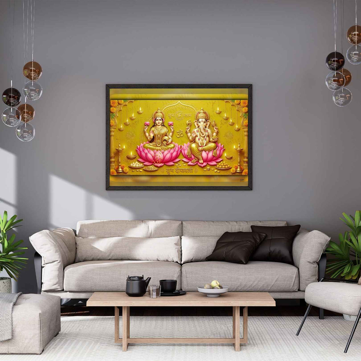The Golden Hour Deepawali | Lakshmi Ganesh Print