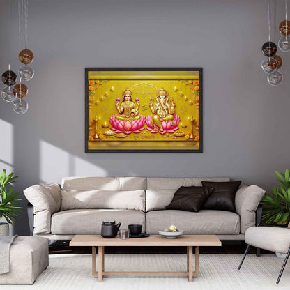 The Golden Hour Deepawali | Lakshmi Ganesh Print