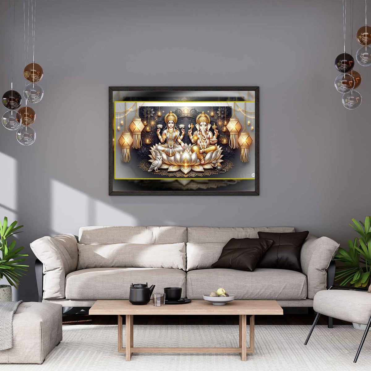 The Gilded Lanterns | Lakshmi Ganesh Print